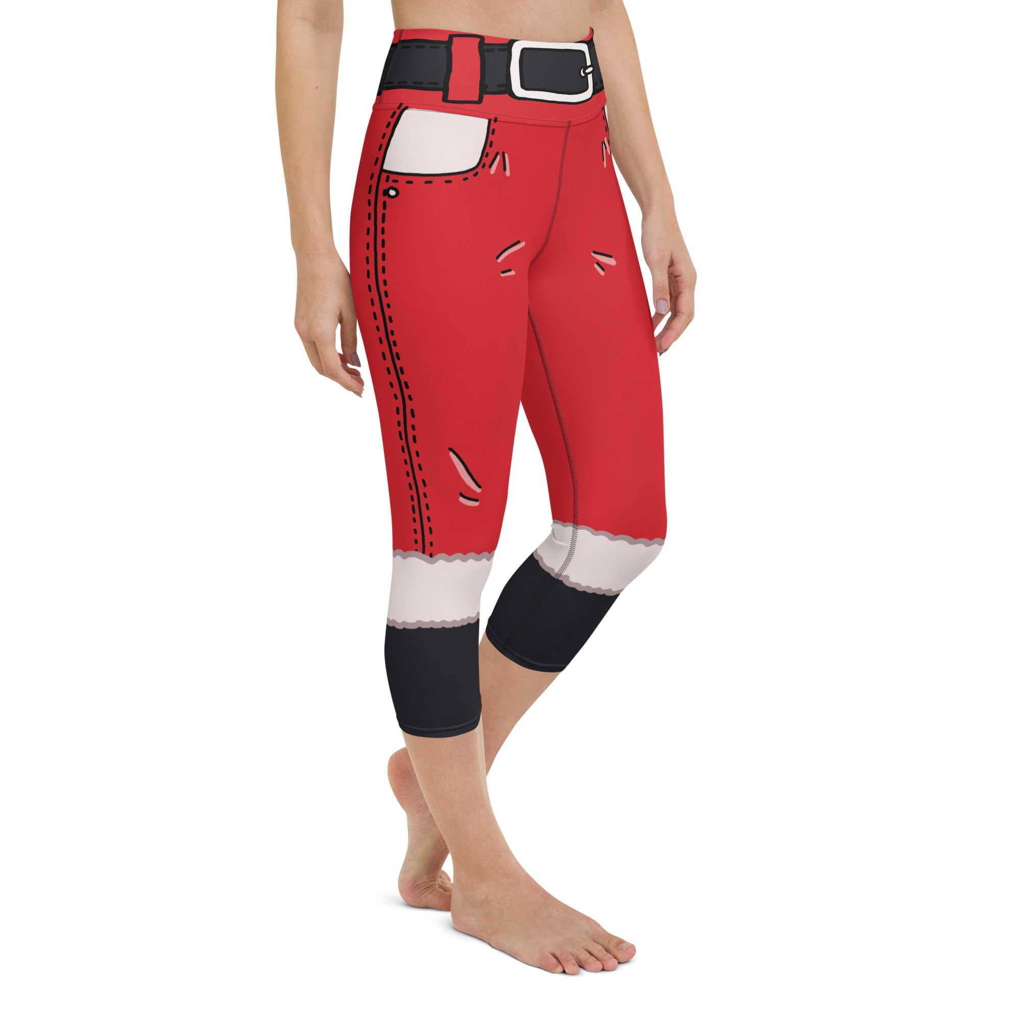 Cartoonized Santa Outfit Yoga Capris