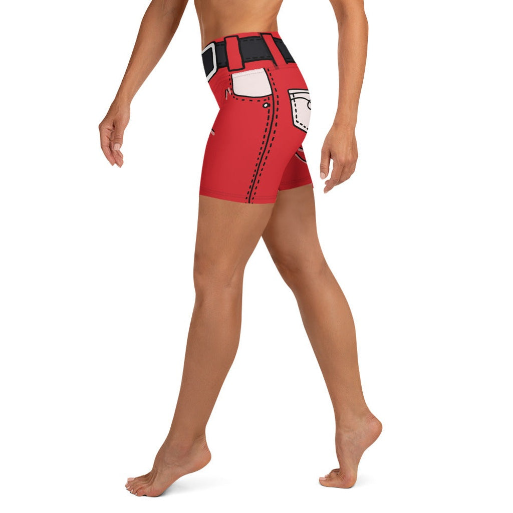 Cartoonized Santa Outfit Yoga Shorts