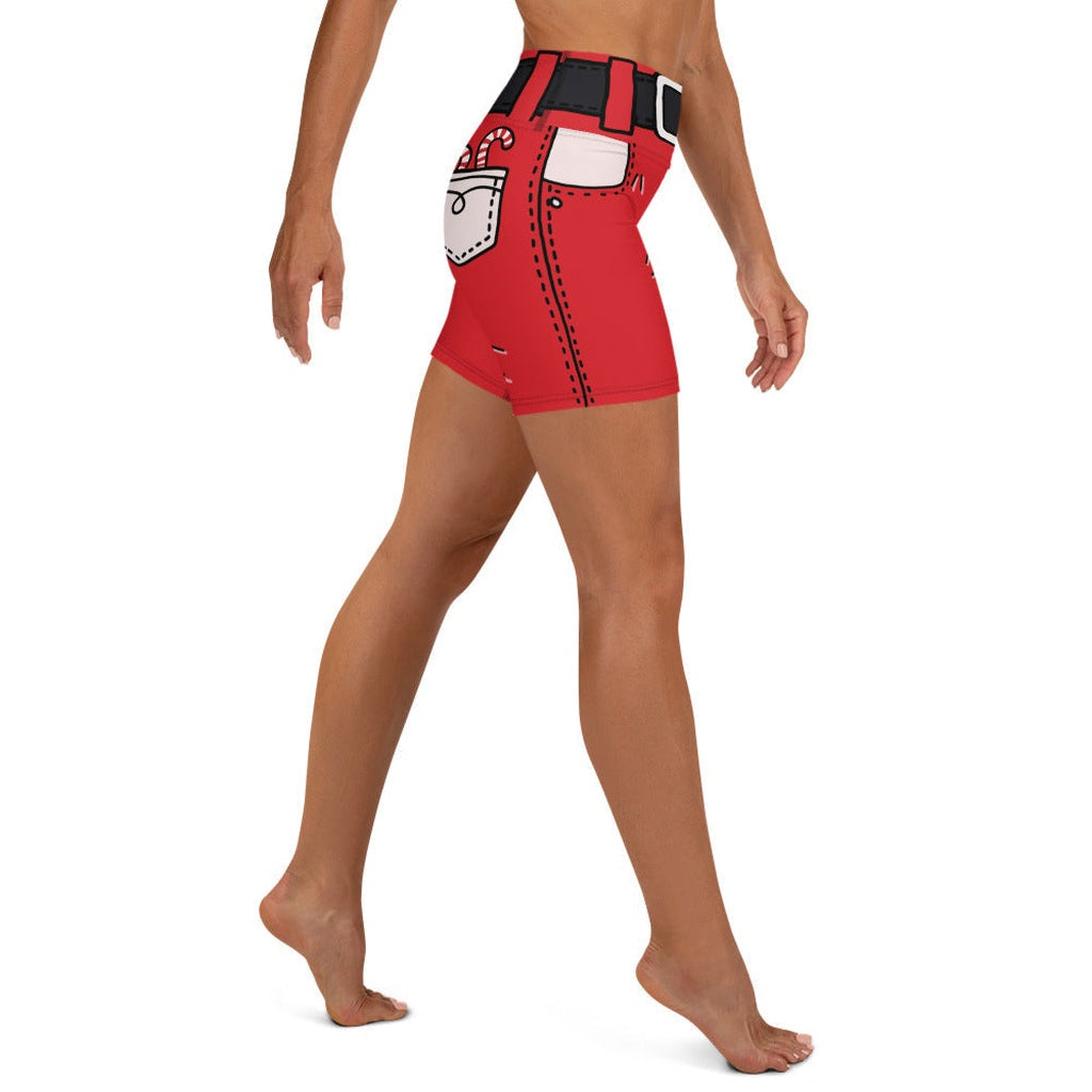 Cartoonized Santa Outfit Yoga Shorts
