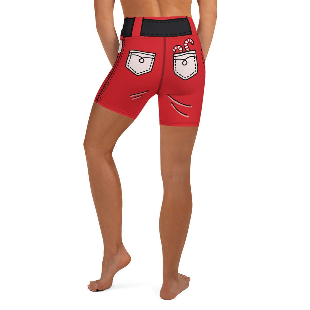 Cartoonized Santa Outfit Yoga Shorts