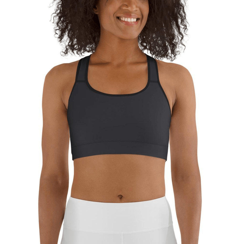 Charcoal Black Sports Bra
