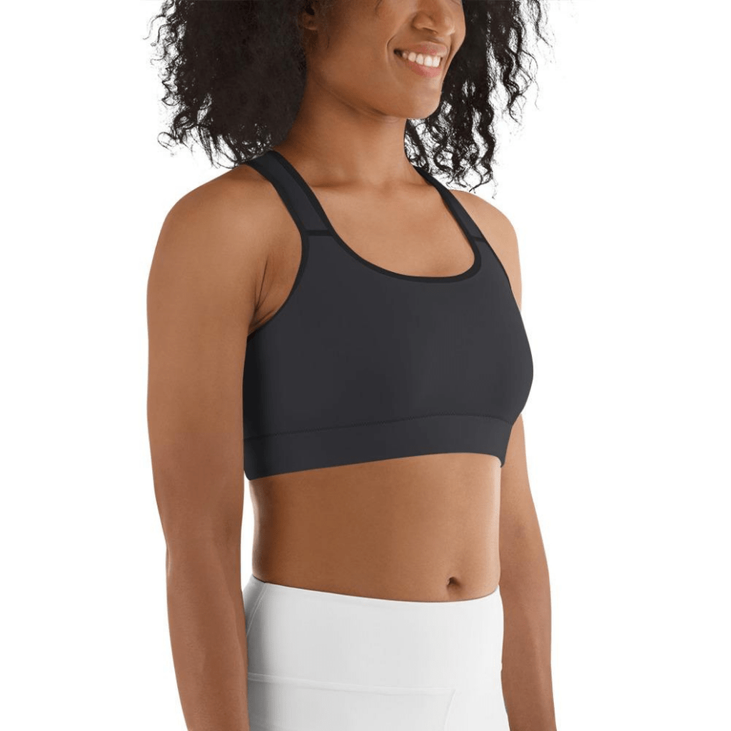 Charcoal Black Sports Bra