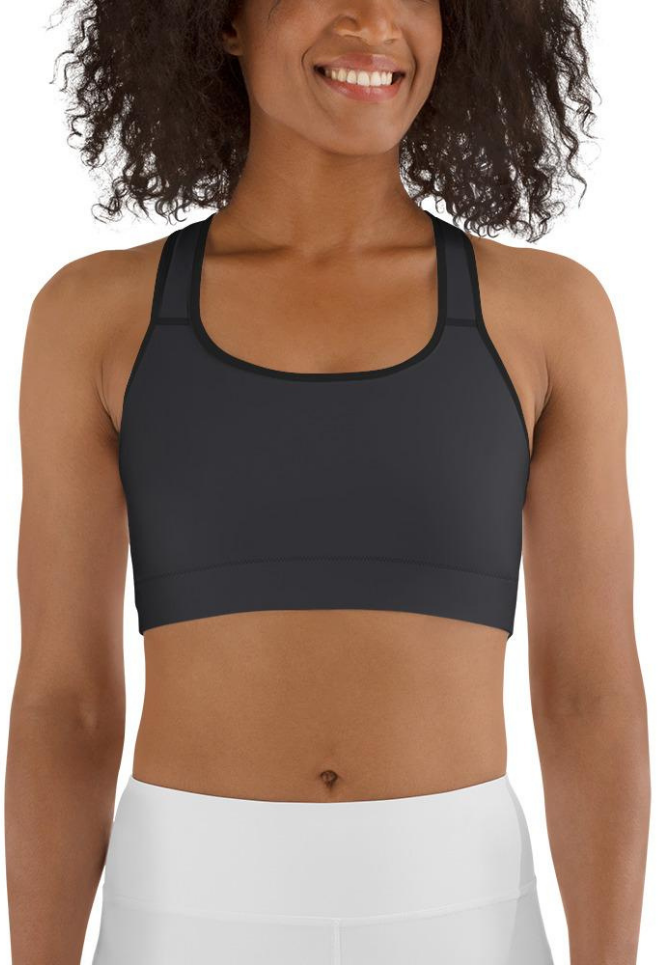 Charcoal Black Sports Bra