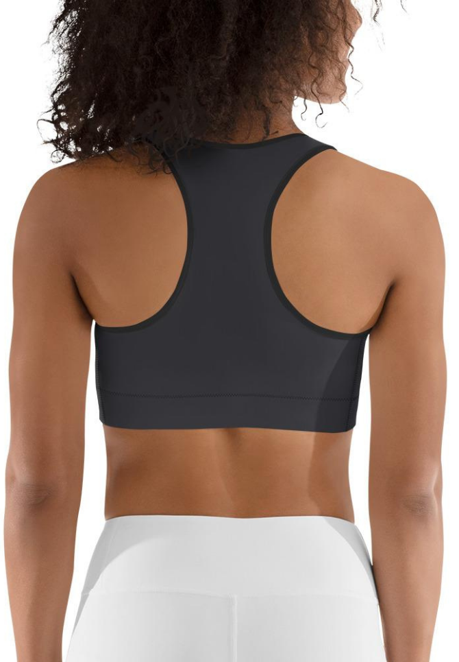 Charcoal Black Sports Bra