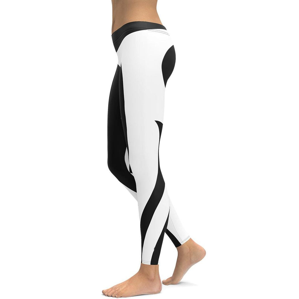 Charcoal Black & White Heart Shaped Leggings
