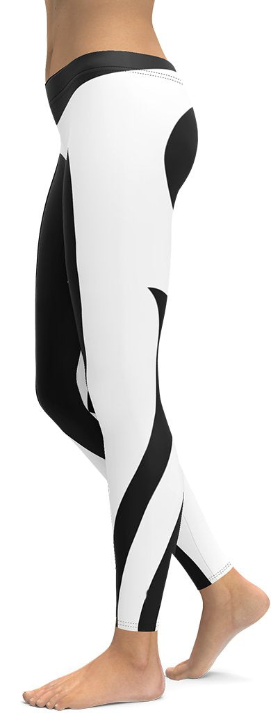 Charcoal Black & White Heart Shaped Leggings