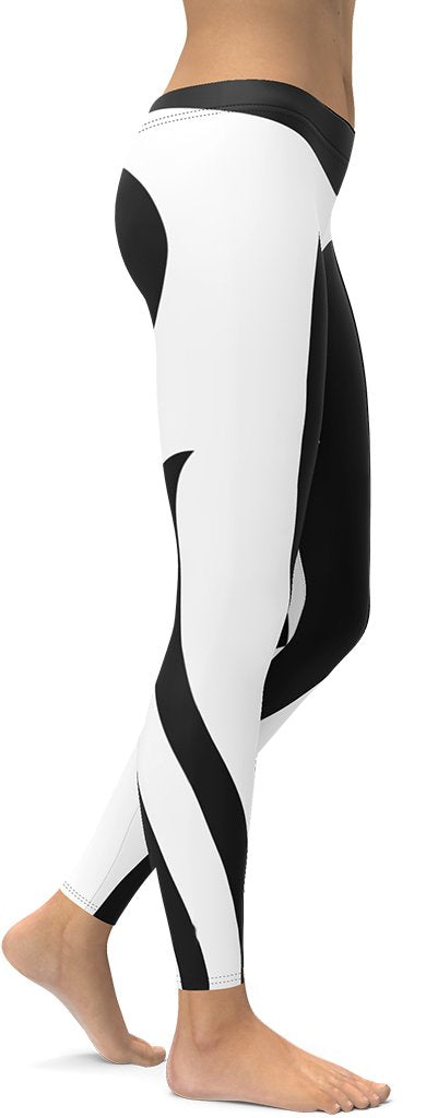 Charcoal Black & White Heart Shaped Leggings