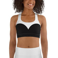 Charcoal Black & White Heart Shaped Sports Bra