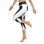Charcoal Black & White Heart Shaped Yoga Capris