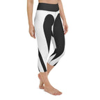 Charcoal Black & White Heart Shaped Yoga Capris