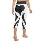 Charcoal Black & White Heart Shaped Yoga Capris