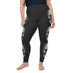 Charcoal Halftone Skull Plus Size Leggings