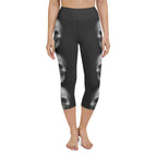 Charcoal Halftone Skull Yoga Capris