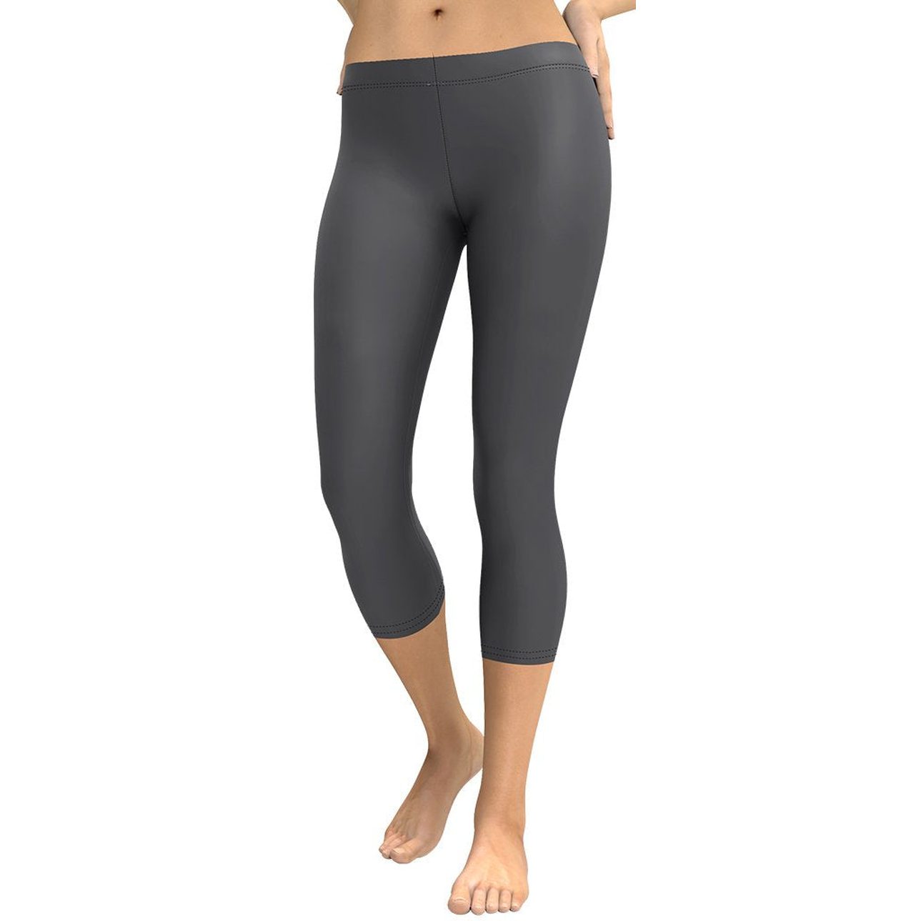 Charcoal Light Gray Capris
