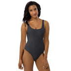 Charcoal Light Gray One-Piece Swimsuit