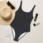 Charcoal Light Gray One-Piece Swimsuit