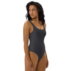 Charcoal Light Gray One-Piece Swimsuit