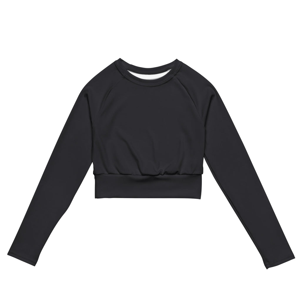 Charcoal Light Gray Recycled Long-sleeve Crop Top