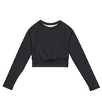 Charcoal Light Gray Recycled Long-sleeve Crop Top