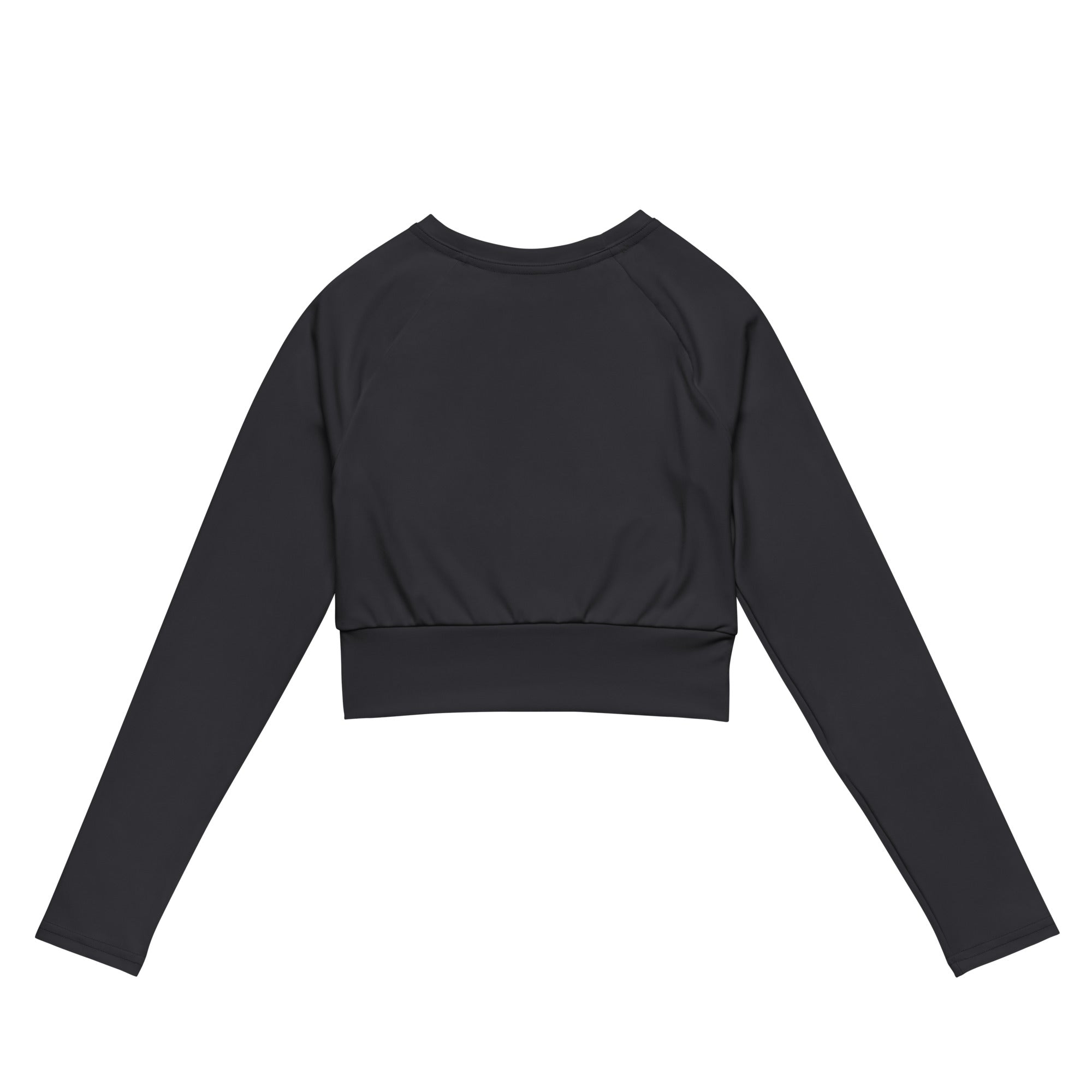Charcoal Light Gray Recycled Long-sleeve Crop Top