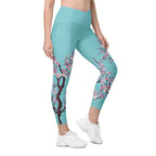 Cherry Blossom Crossover Leggings With Pockets