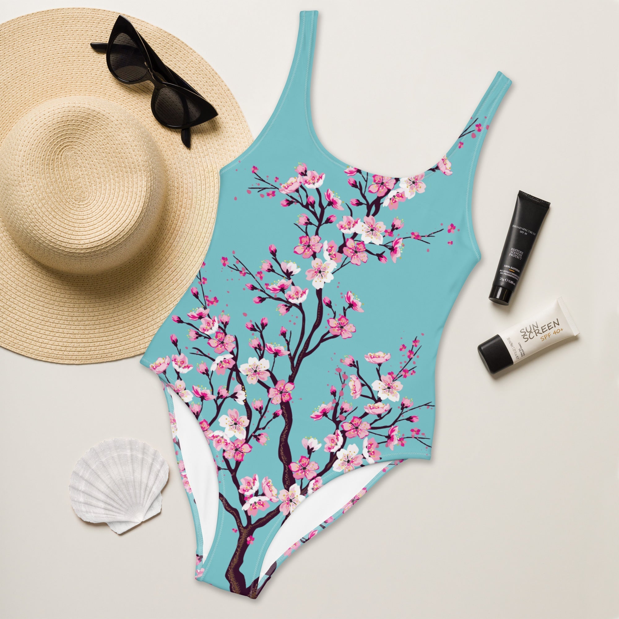 Cherry Blossom One-Piece Swimsuit