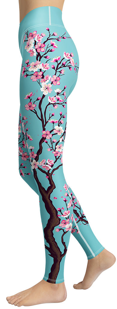 Cherry Blossom Yoga Leggings