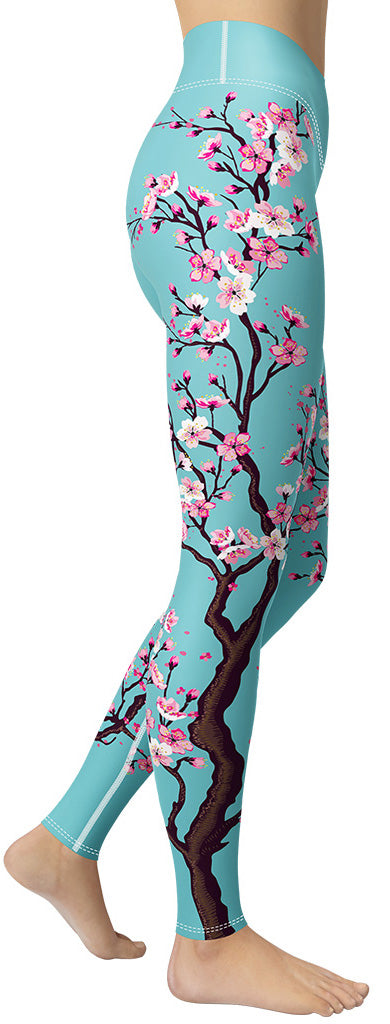 Cherry Blossom Yoga Leggings