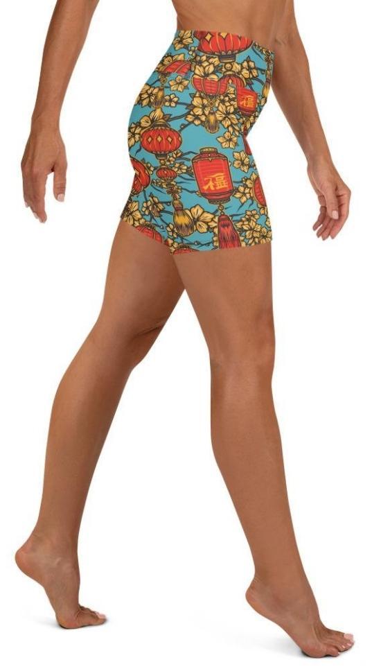 Chinese Festive Yoga Shorts