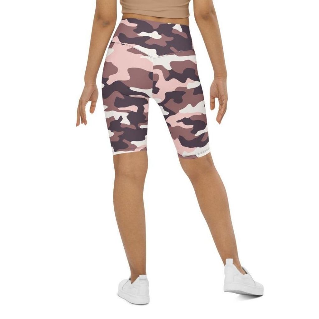 Chocolate Brown Camo Biker Shorts