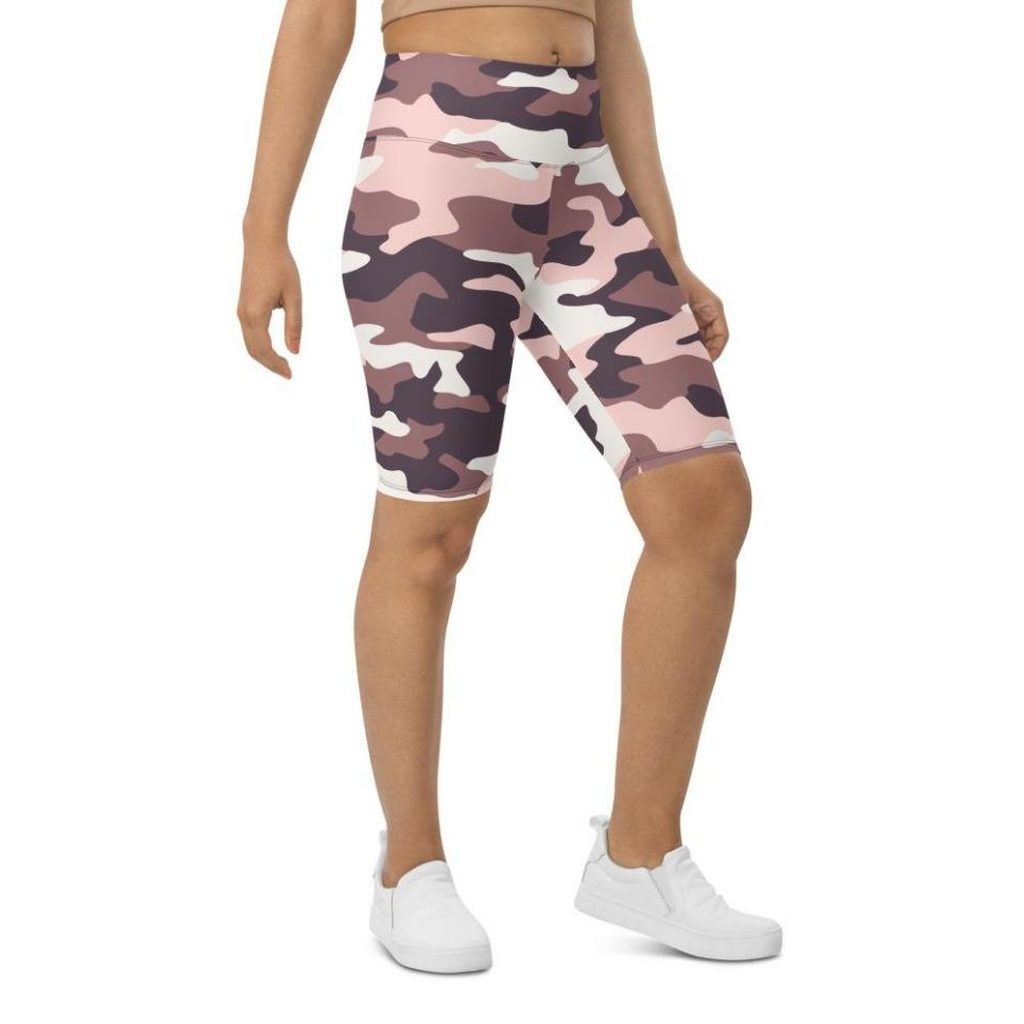 Chocolate Brown Camo Biker Shorts