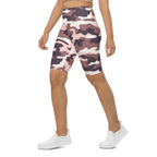 Chocolate Brown Camo Biker Shorts