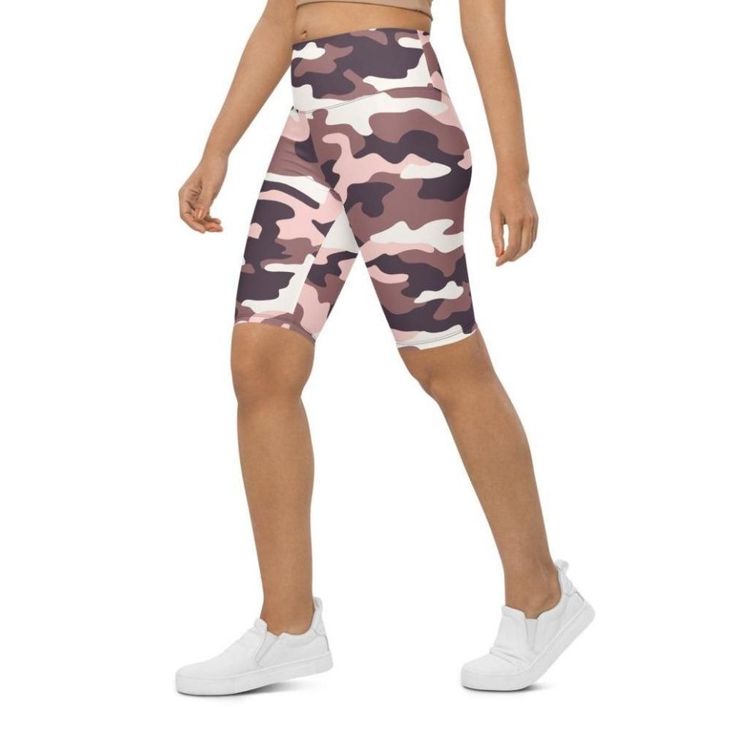 Chocolate Brown Camo Biker Shorts