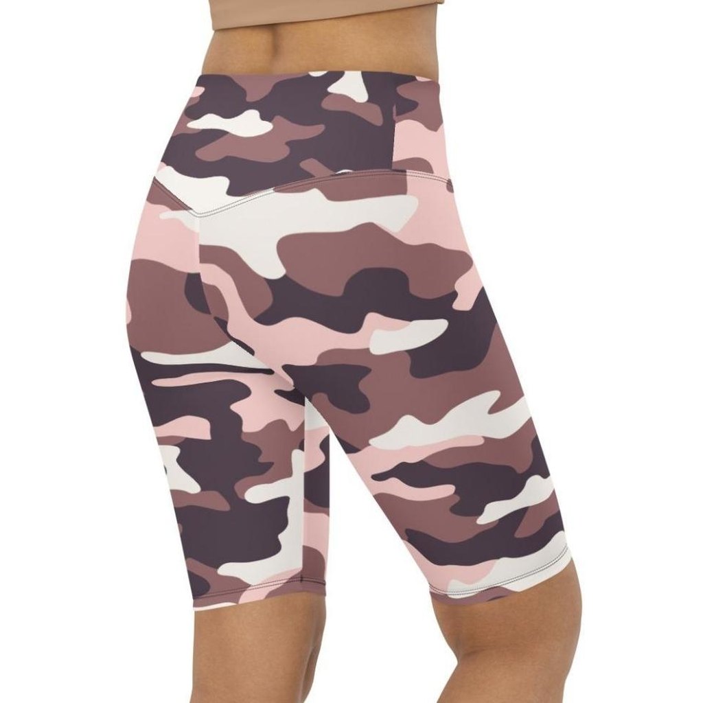 Chocolate Brown Camo Biker Shorts