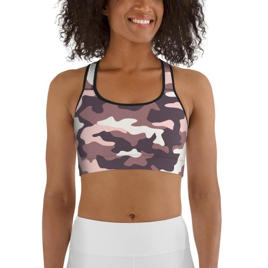 Chocolate Brown Camo Sports Bra