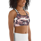 Chocolate Brown Camo Sports Bra