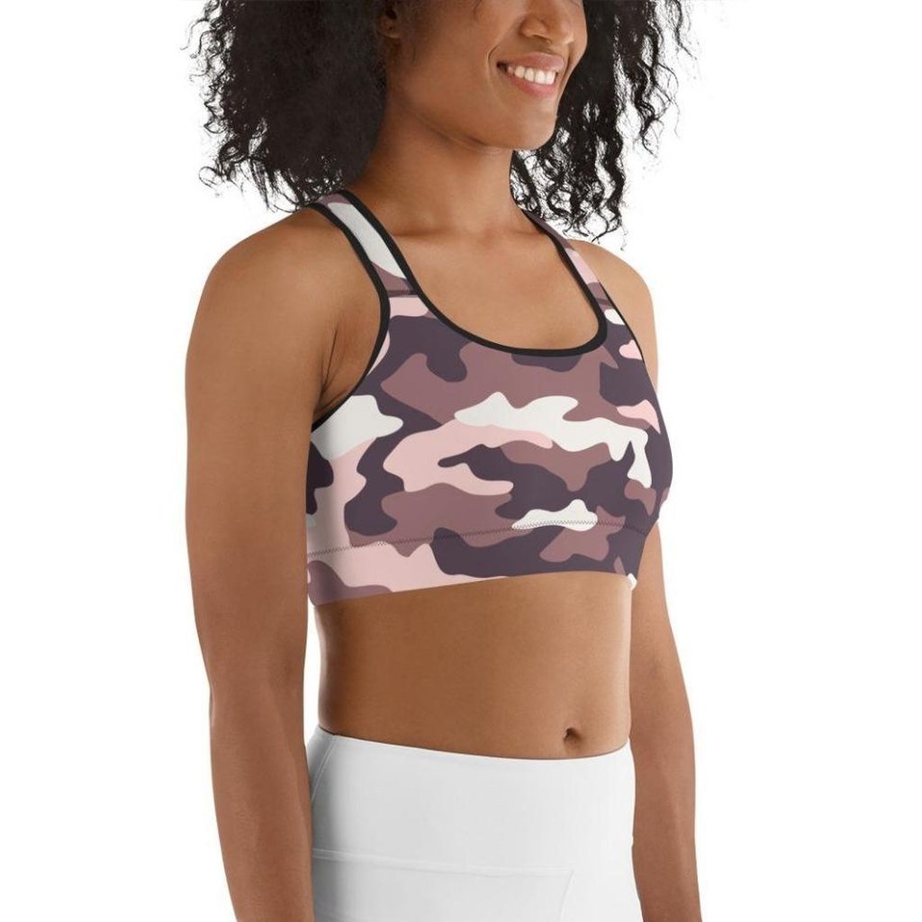 Chocolate Brown Camo Sports Bra