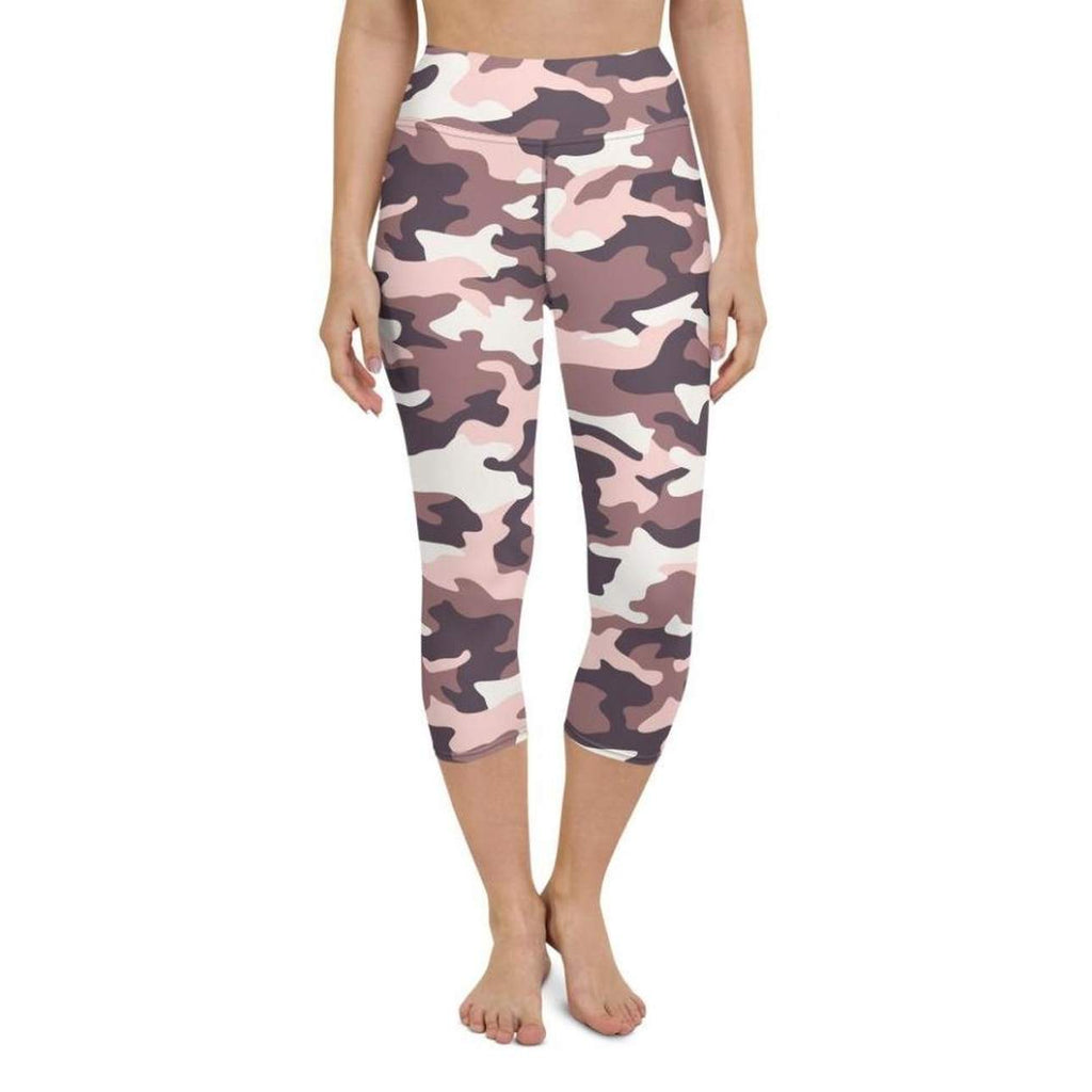 Chocolate Brown Camo Yoga Capris