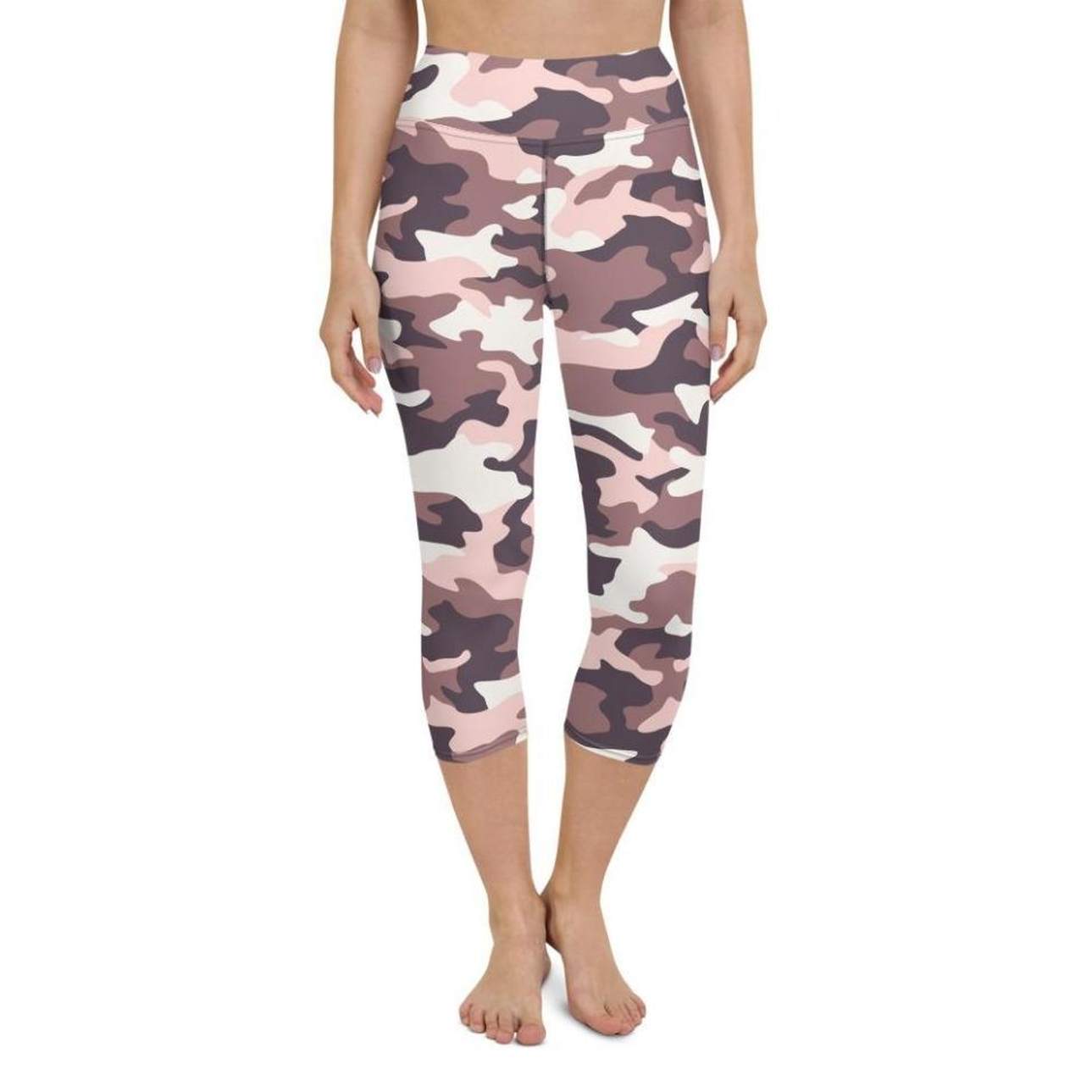 Chocolate Brown Camo Yoga Capris