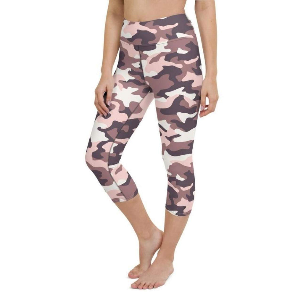 Chocolate Brown Camo Yoga Capris