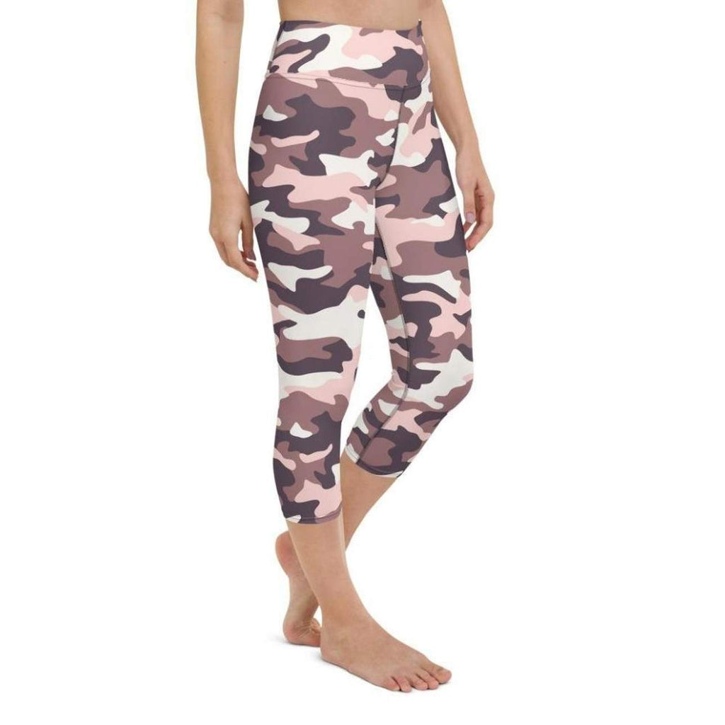 Chocolate Brown Camo Yoga Capris