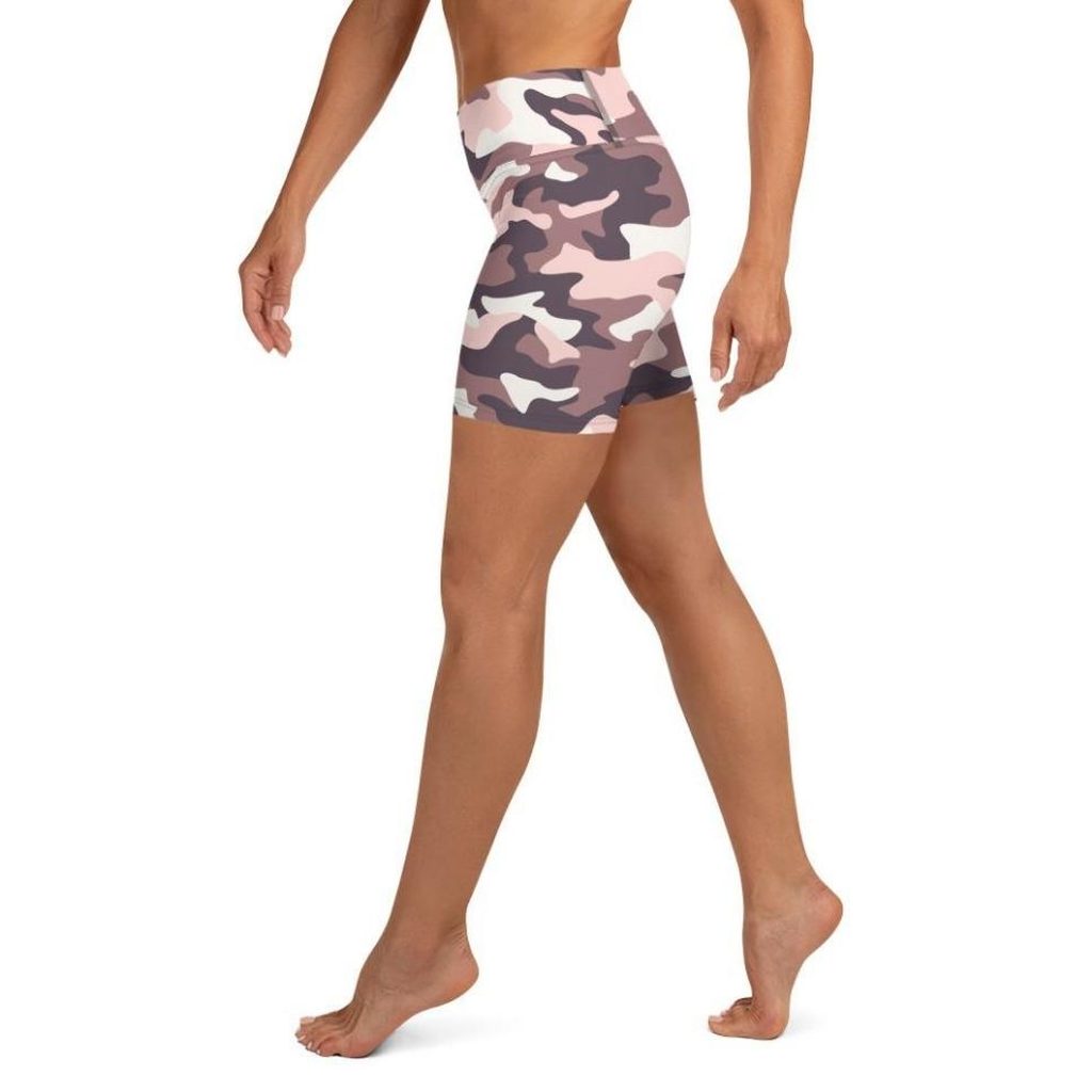 Chocolate Brown Camo Yoga Shorts