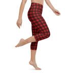 Christmas Buffalo Print Yoga Capris