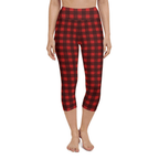 Christmas Buffalo Print Yoga Capris