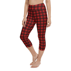 Christmas Buffalo Print Yoga Capris