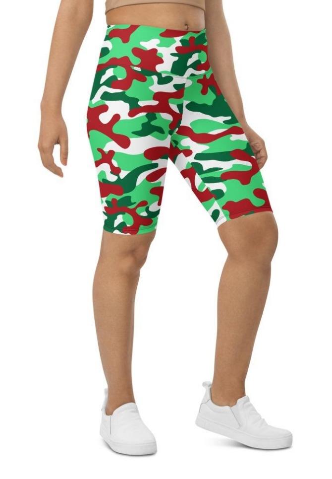 Christmas Camo Biker Shorts