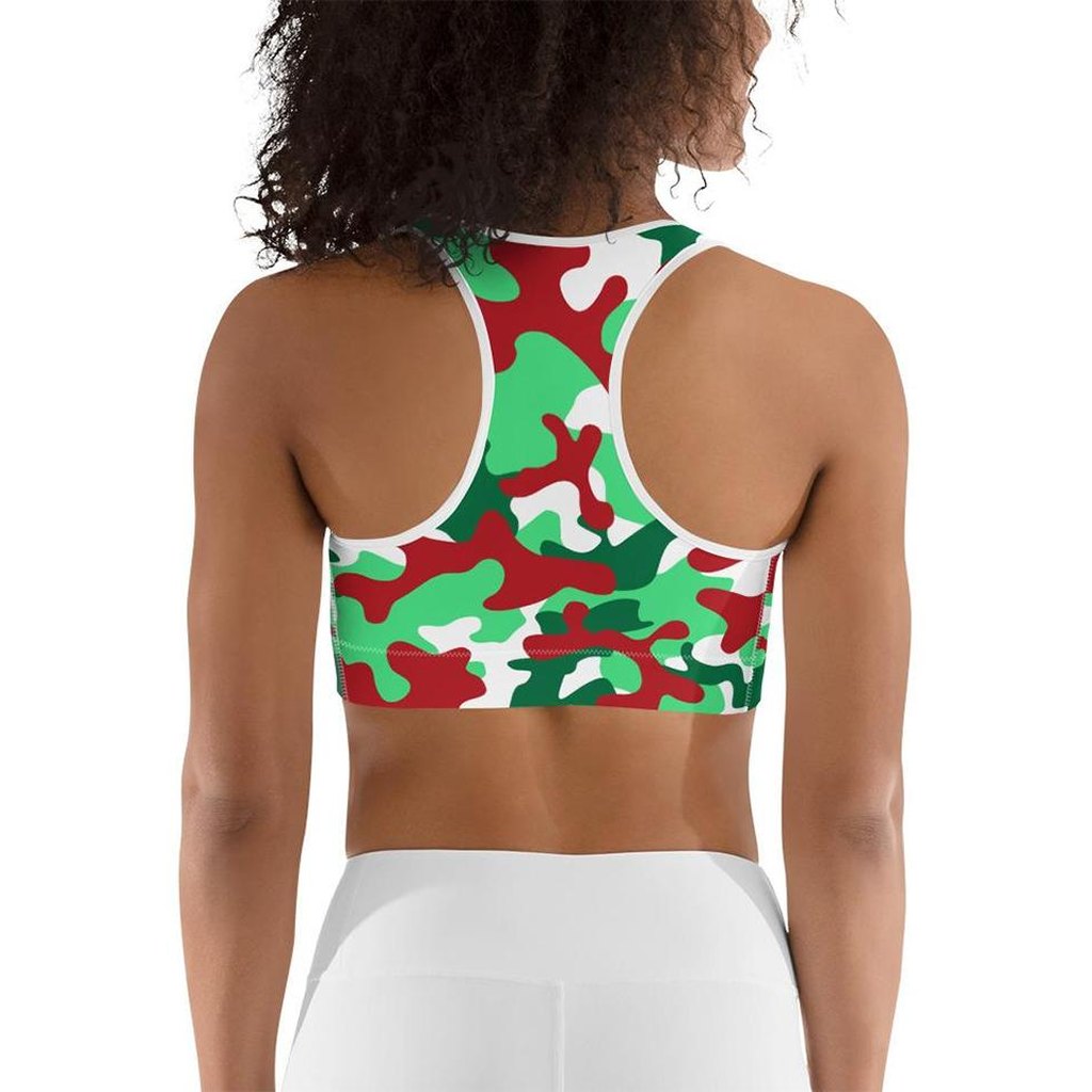 Christmas Camo Sports Bra