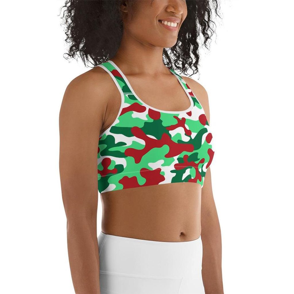 Christmas Camo Sports Bra
