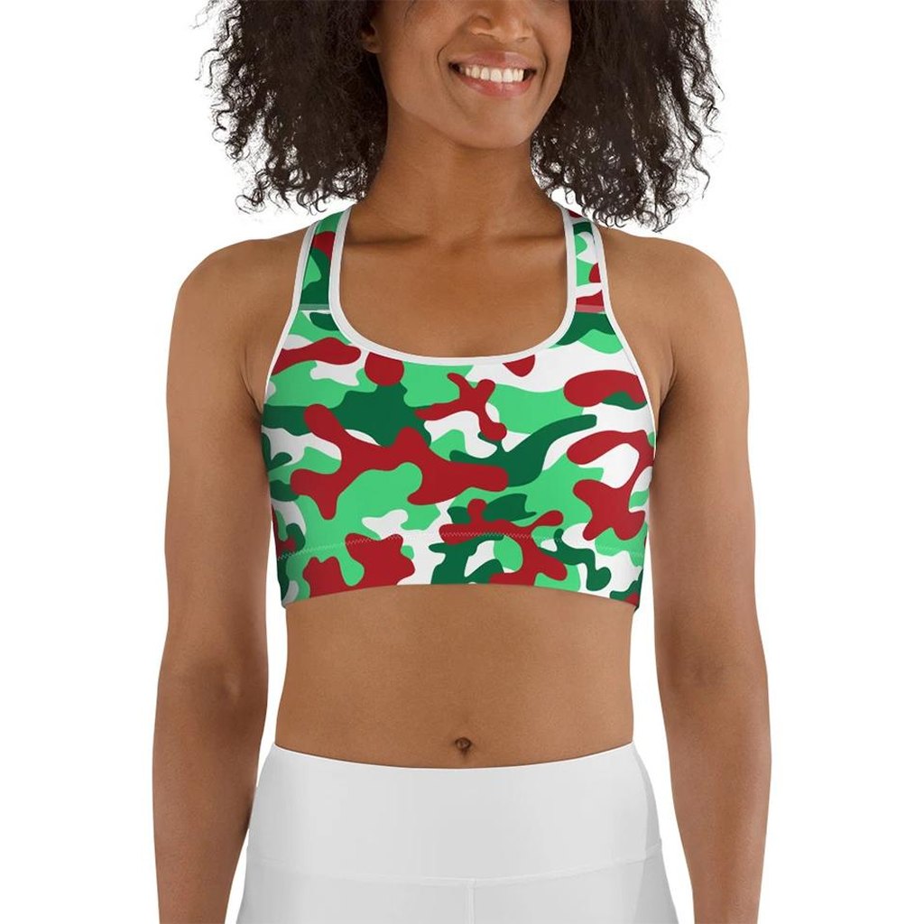 Christmas Camo Sports Bra
