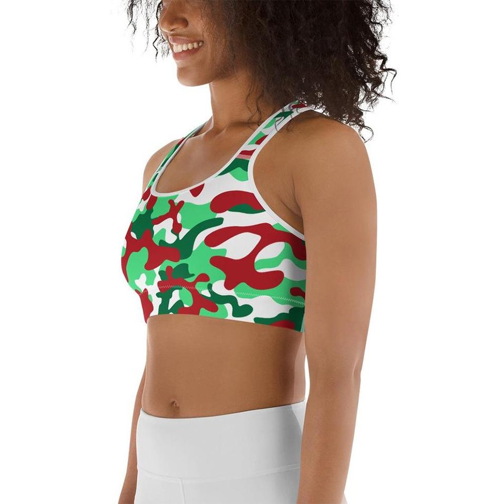 Christmas Camo Sports Bra